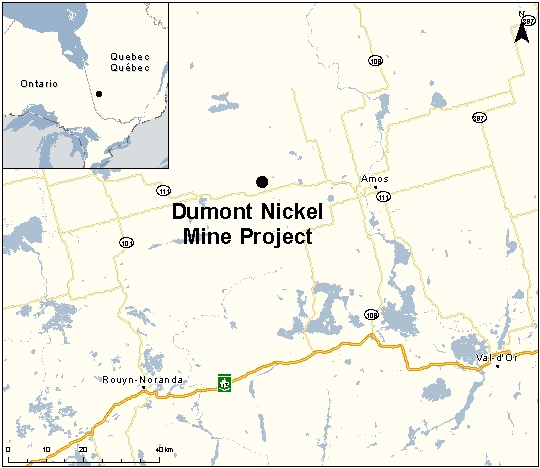 Map depicting the location of the project, as described in the current document.
