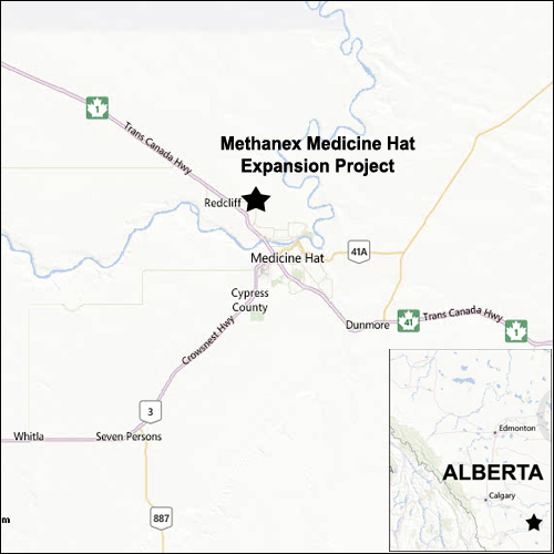 Map depicting the location of the project, as described in the current document.