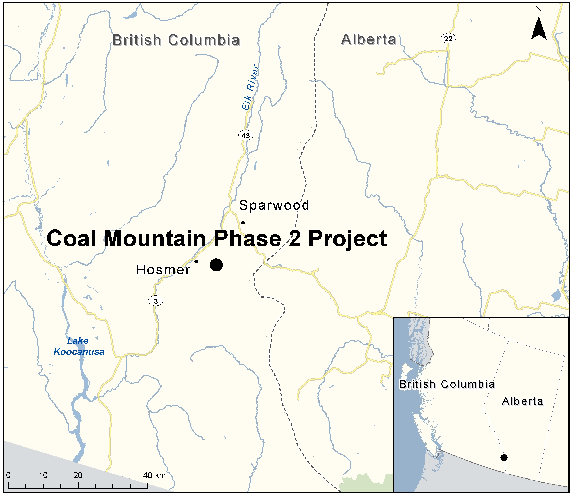Map depicting the location of the project, as described in the current document.