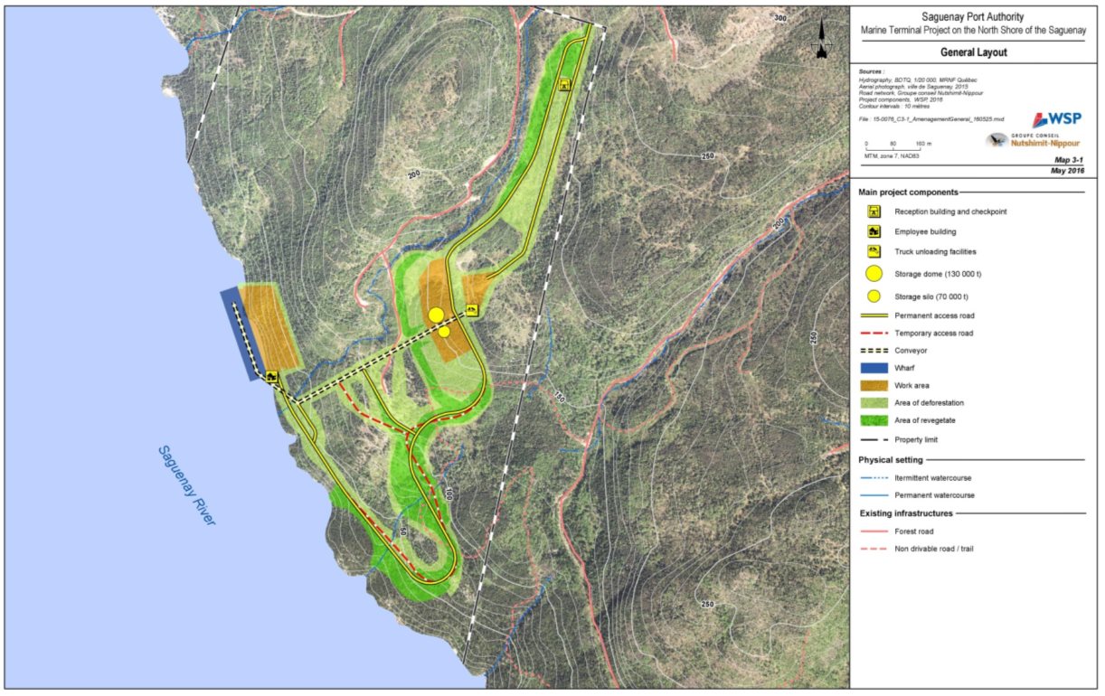 Figure 4: Main components of the terminal project, including the infrastructure in conjunction with the first client (mining company Arianne Phosphate)